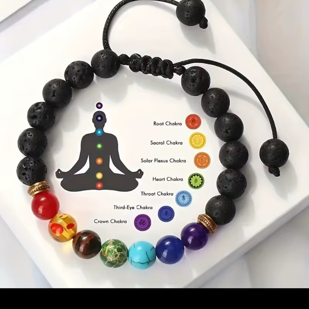 🌈 7 Chakra Lava Stone Energy Bracelet